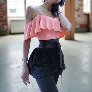 Elegant Pink Ruffle Top